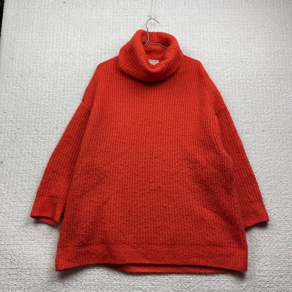 Womance Atelier Quebec Heavy Chunky Oversize Knit Cozy Shawl Neck Red Women Sz S - Picture 1 of 16